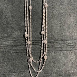 Judith Ripka Sterling Silver CZ 3-Strand Necklace